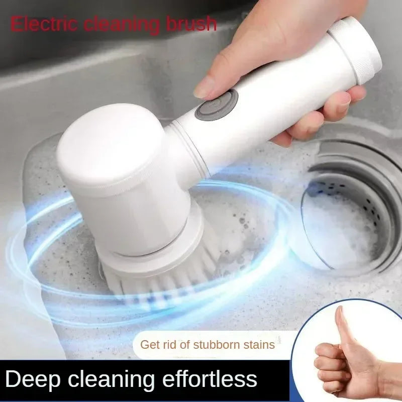 Electric Spin Scrubber Cordless Spin Scrubber with 5 Replaceable Brush Heads