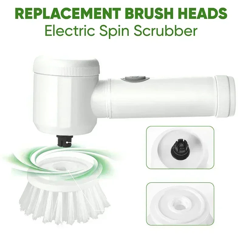 Electric Spin Scrubber Cordless Spin Scrubber with 5 Replaceable Brush Heads